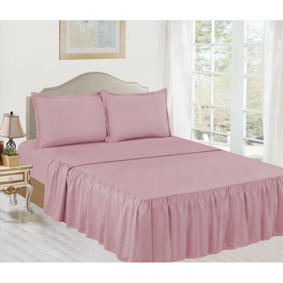 CASATEX - Juego de Sábanas 2 Plazas 100% Algodón con Blonda