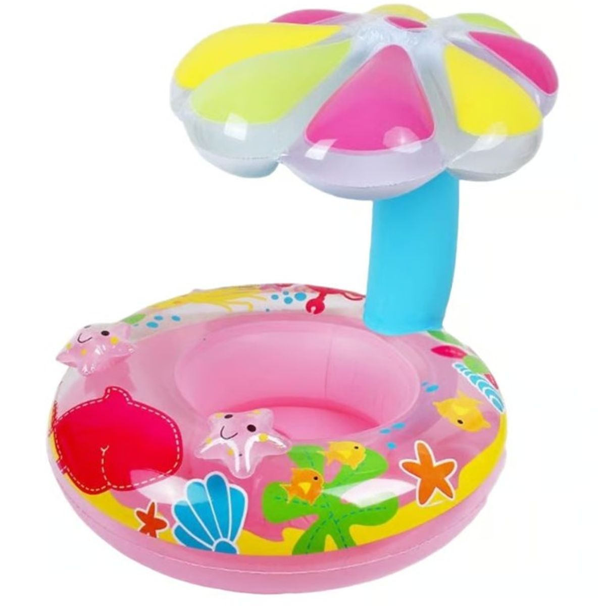 GENERICO - FLOTADOR INFABLE CON SOMBRILLA ROSA - VERANO PLAYA PISCINA