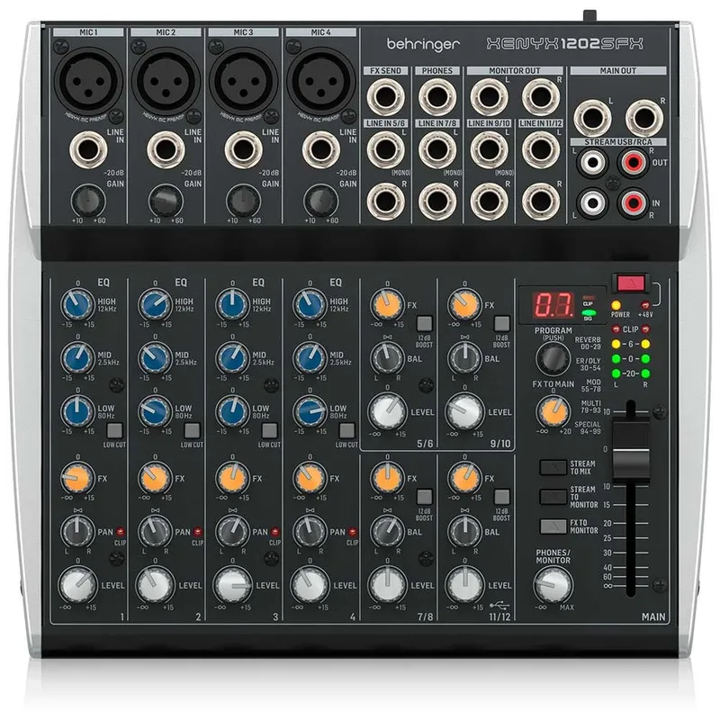 BEHRINGER - 1202SFX Behringer - Mezcladora con interfaz USB y efectos