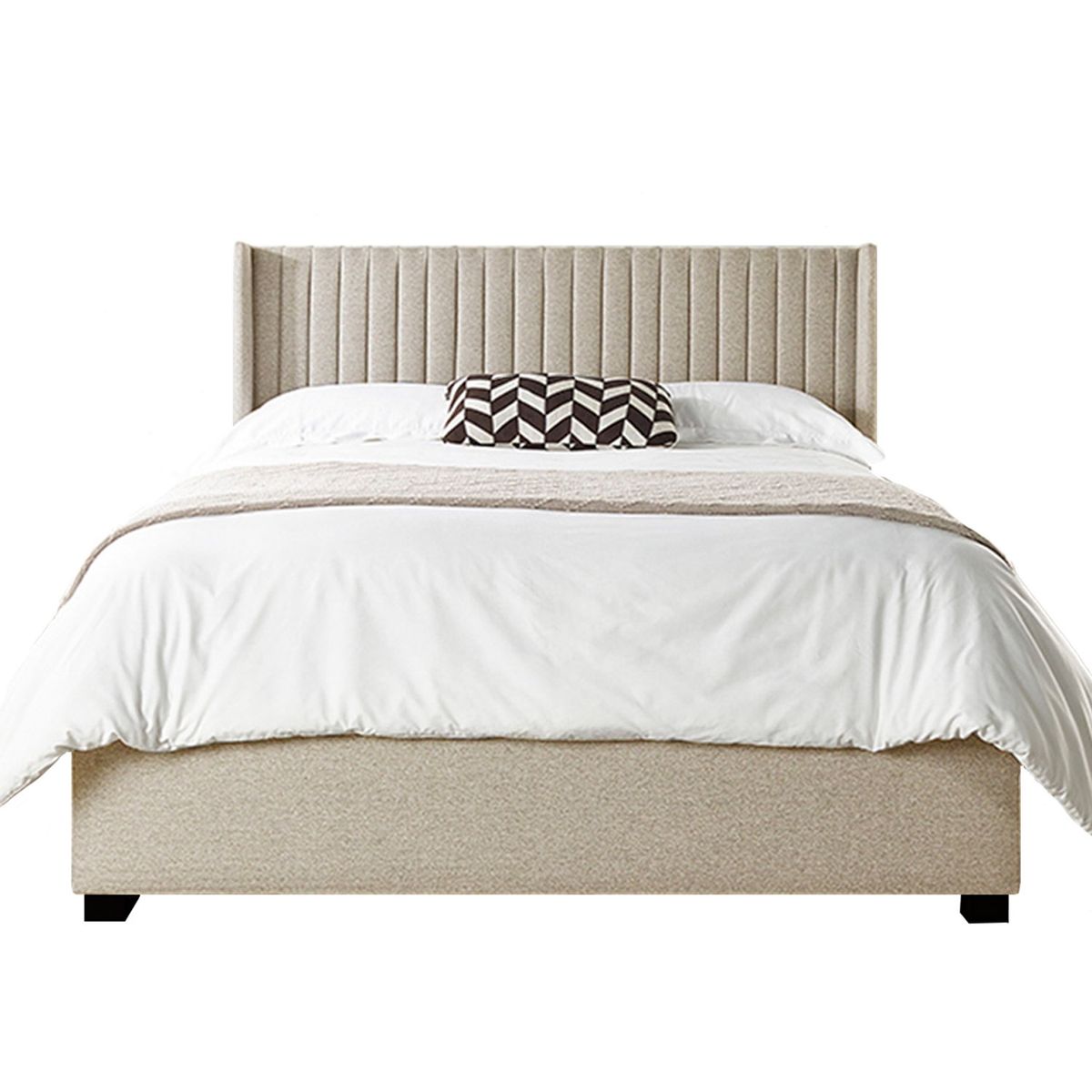 GENERICO - Cama Tapizada Panel Beige Claro 1.5 Plz