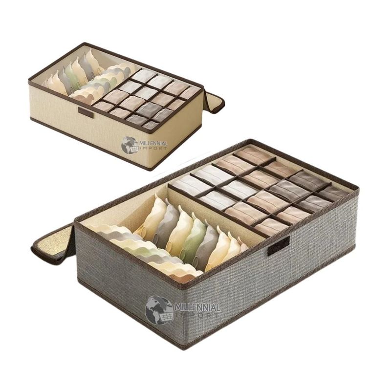 GENERICO - Pack de 02 Cajas de Almacenamiento con Tapa de Ropa Interior