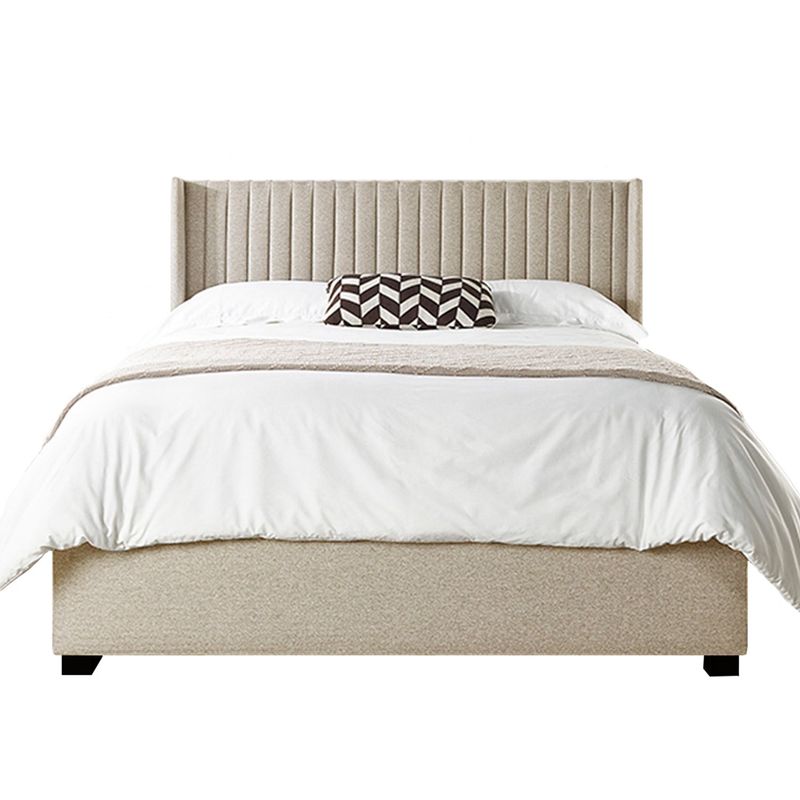 GENERICO - Cama Tapizada Panel Beige Claro 2 Plazas