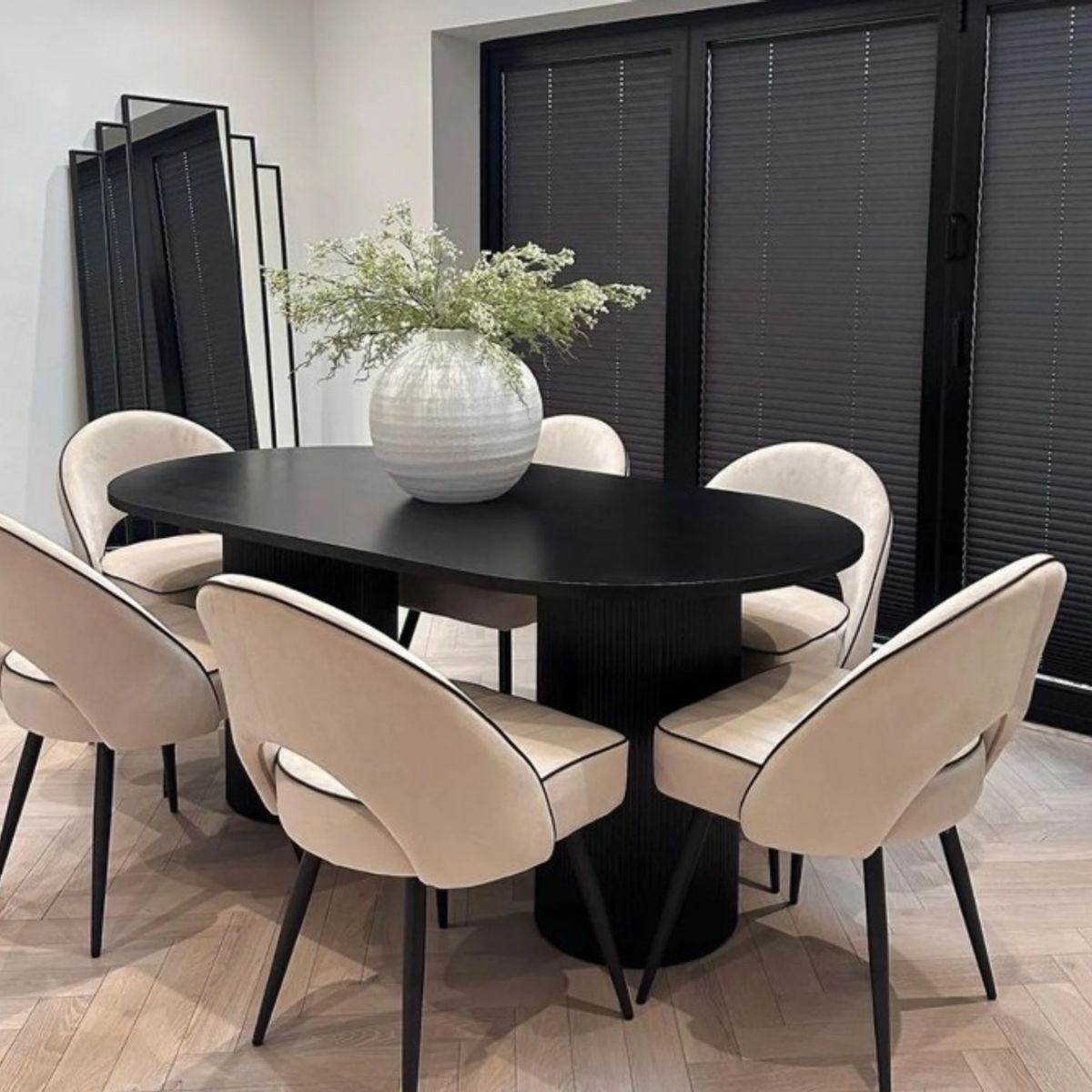 GENERICO - Juego de Comedor Nevada 6 Sillas - Nogal y Ivory