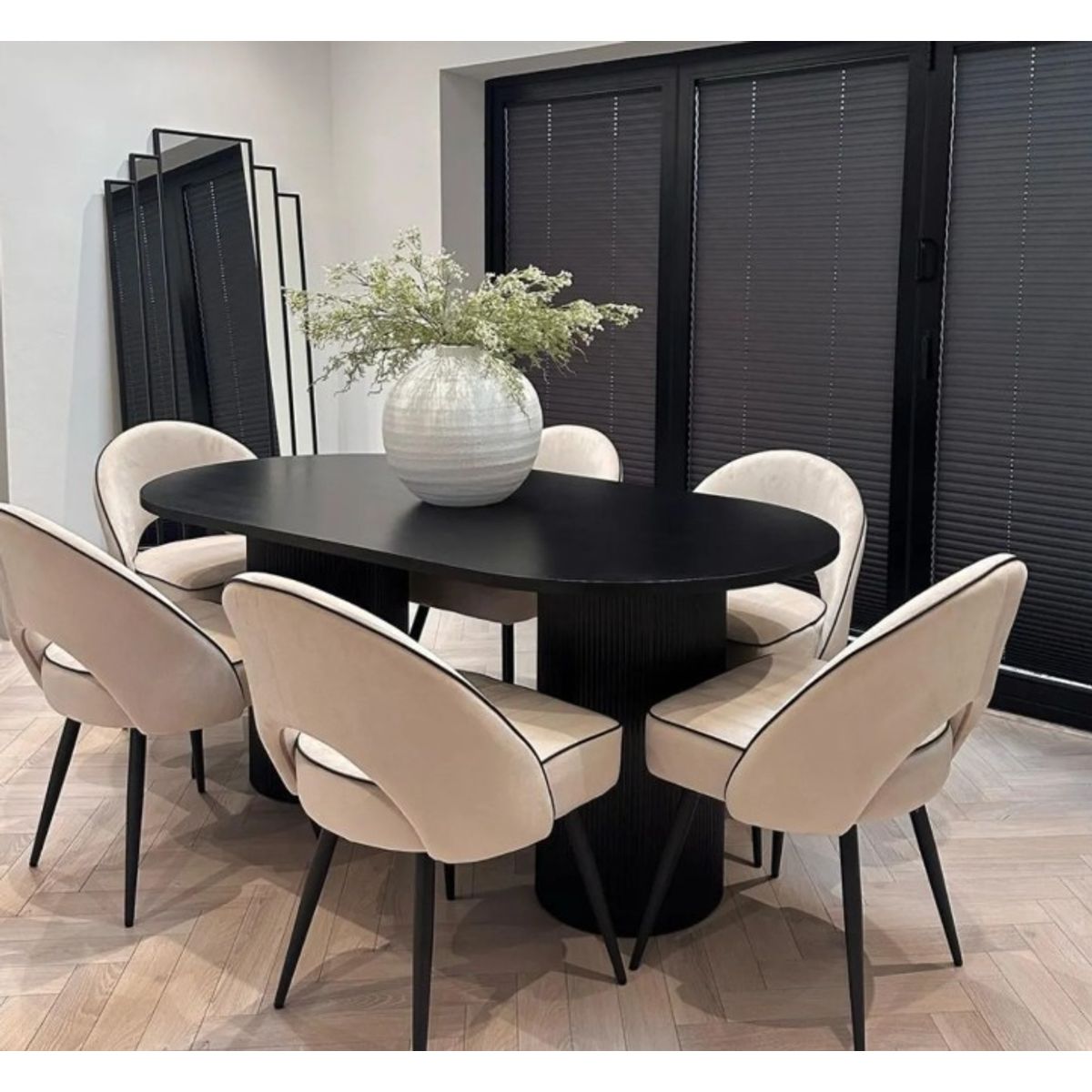 GENERICO - Juego de Comedor Nevada 6 Sillas - Nogal y Ivory