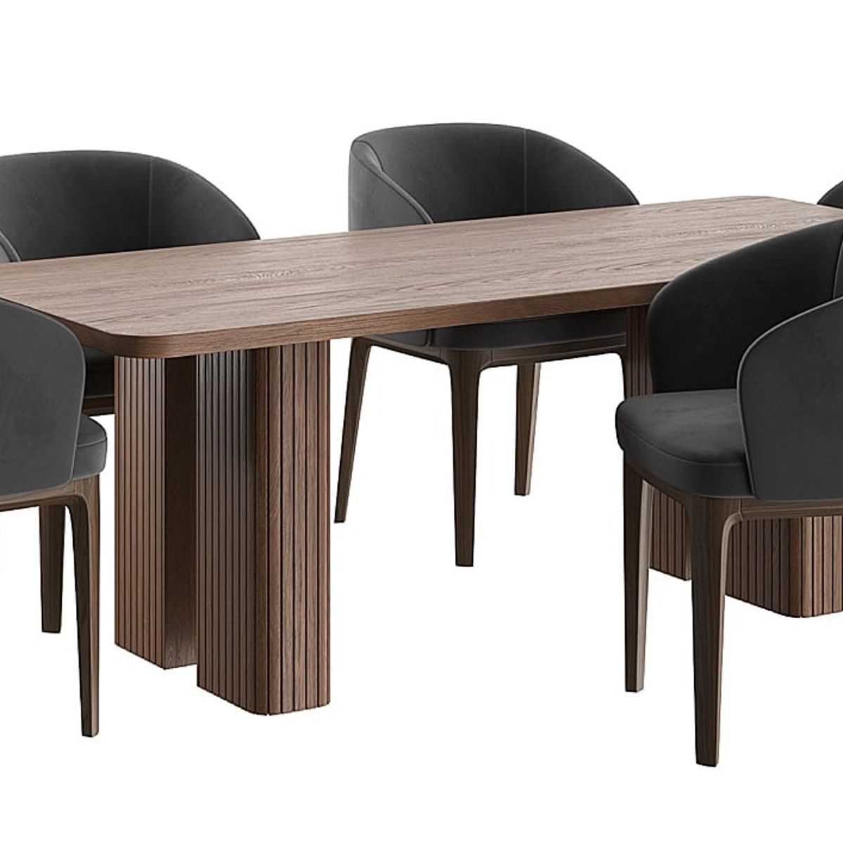 GENERICO - Juego de Comedor Emilia 6 Sillas - Marrón y Negro