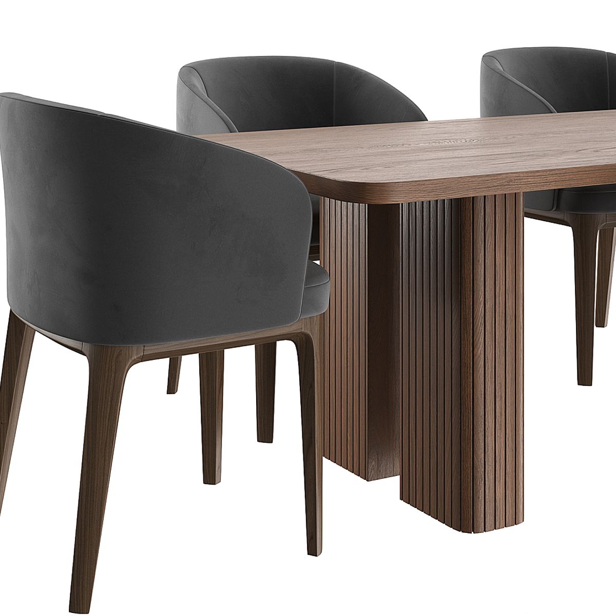 GENERICO - Juego de Comedor Emilia 6 Sillas - Marrón y Negro