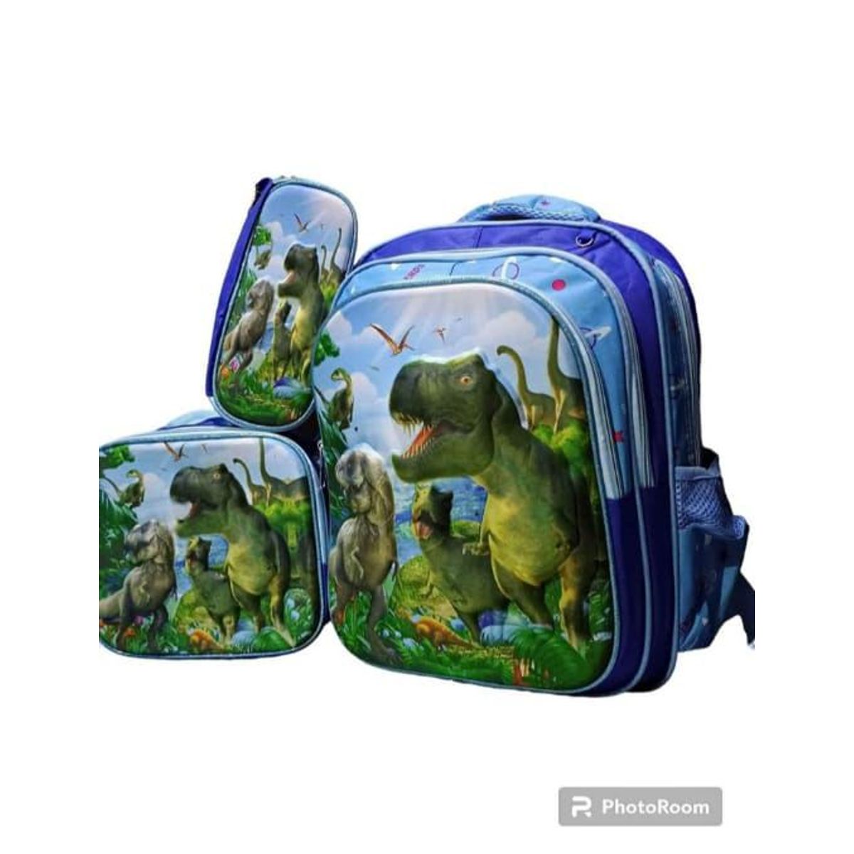 GENERICO - MOCHILA INFANTIL + LONCHERA + CARTUCHERA CON LUCES 3D ALTO RELIEVE