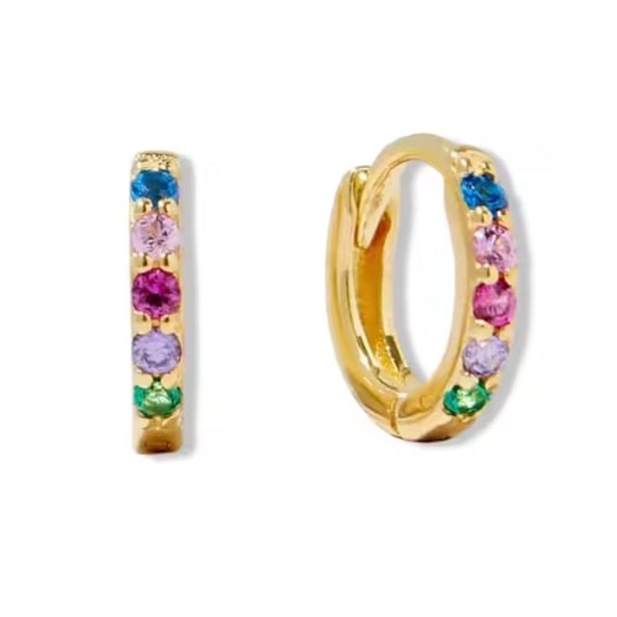 GENERICO - Arete Argolla Rainbow Gold Rose Chuncky