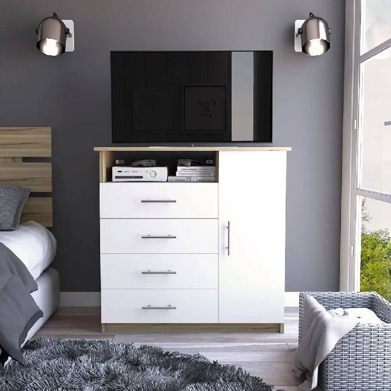 NACION MUEBLES - COMODA NACION MUEBLES RITA COLOR BLANCO NM