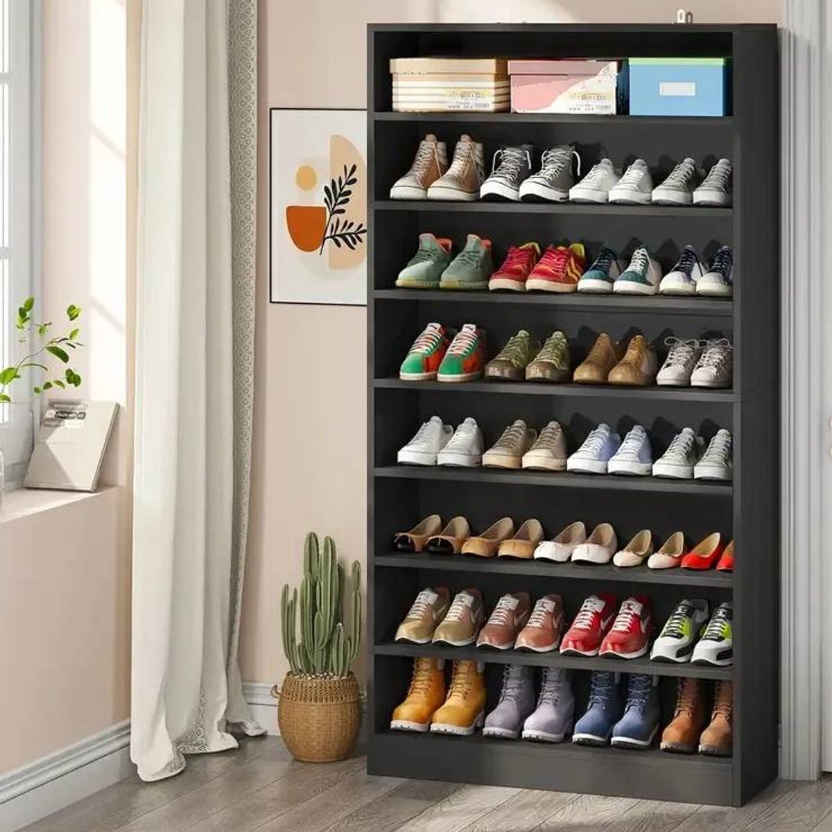 NACION MUEBLES - ZAPATERA NACION MUEBLES SARA COLOR NEGRO NM