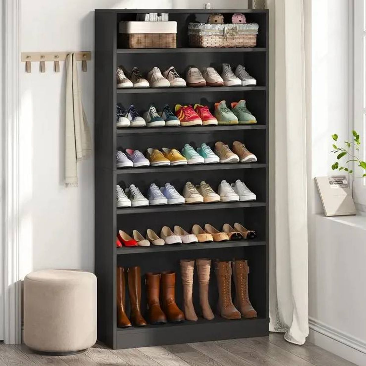 NACION MUEBLES - ZAPATERA NACION MUEBLES SARA COLOR NEGRO NM