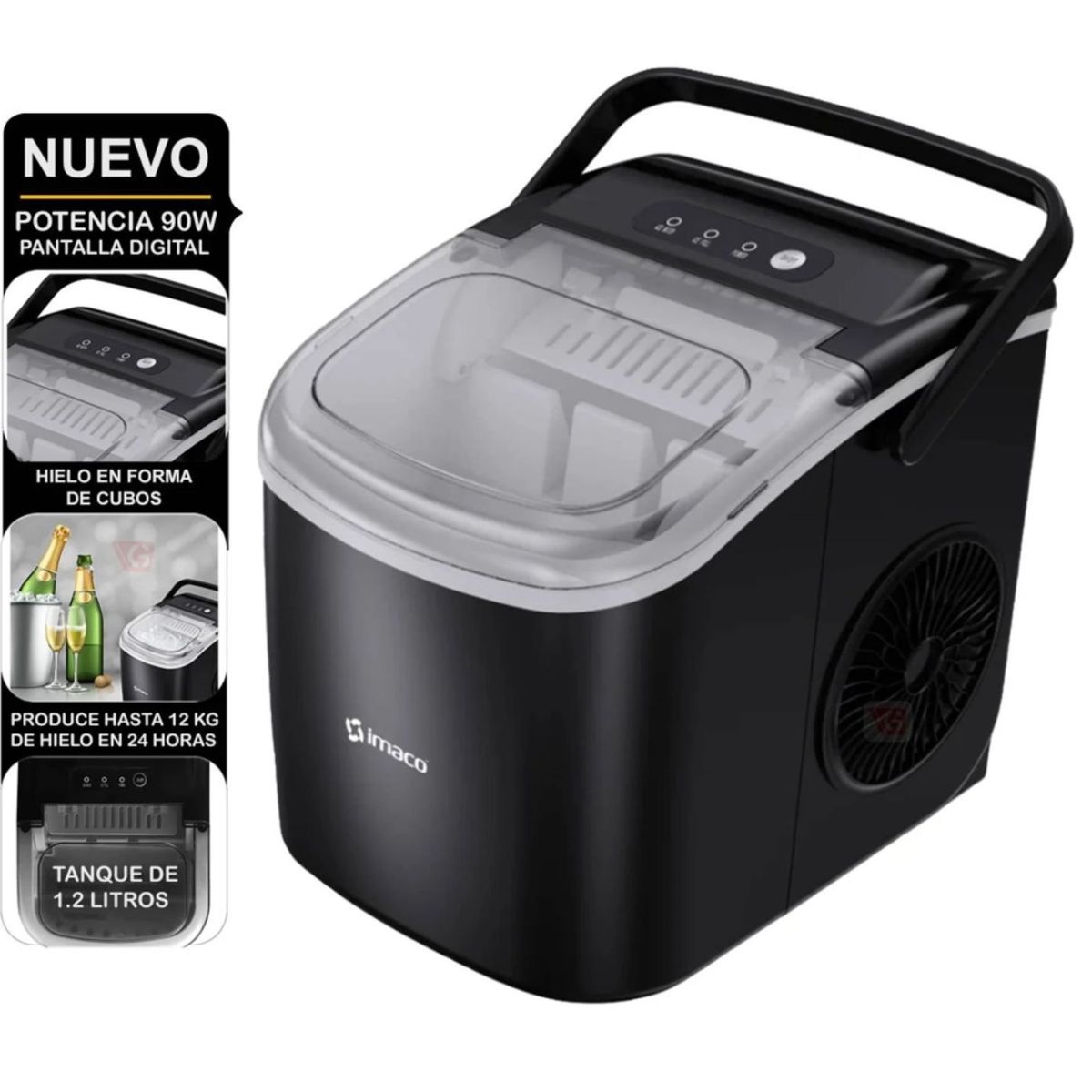 Imaco - Máquina para hacer Hielo Imaco IMK1209 BLACK