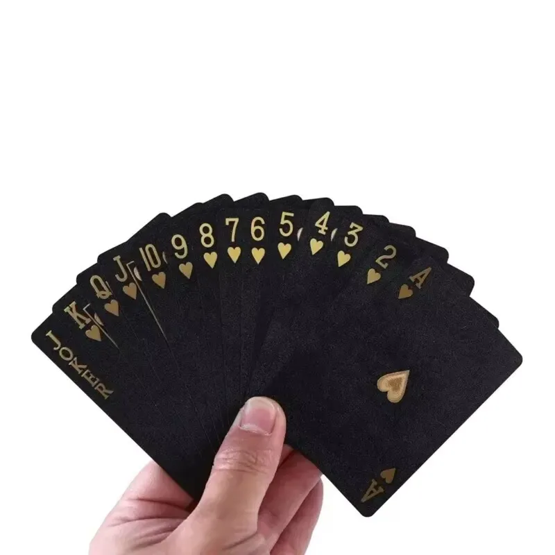 GENERICO - Cartas negras poker edición impermeables resistentes al agua