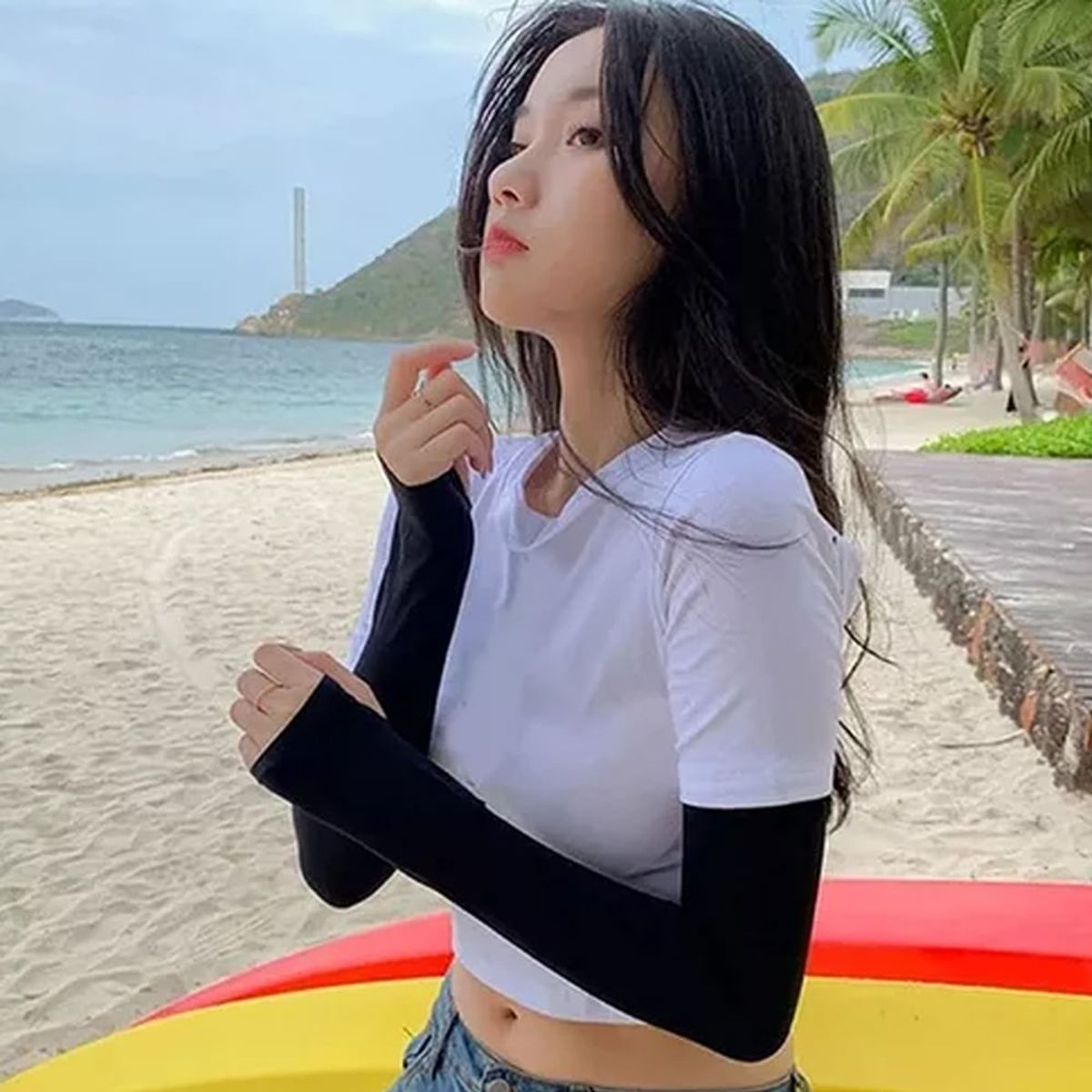 GENERICO - MANGAS BRAZOS PROTECCIÓN UV CON AGUJERO NEGRO