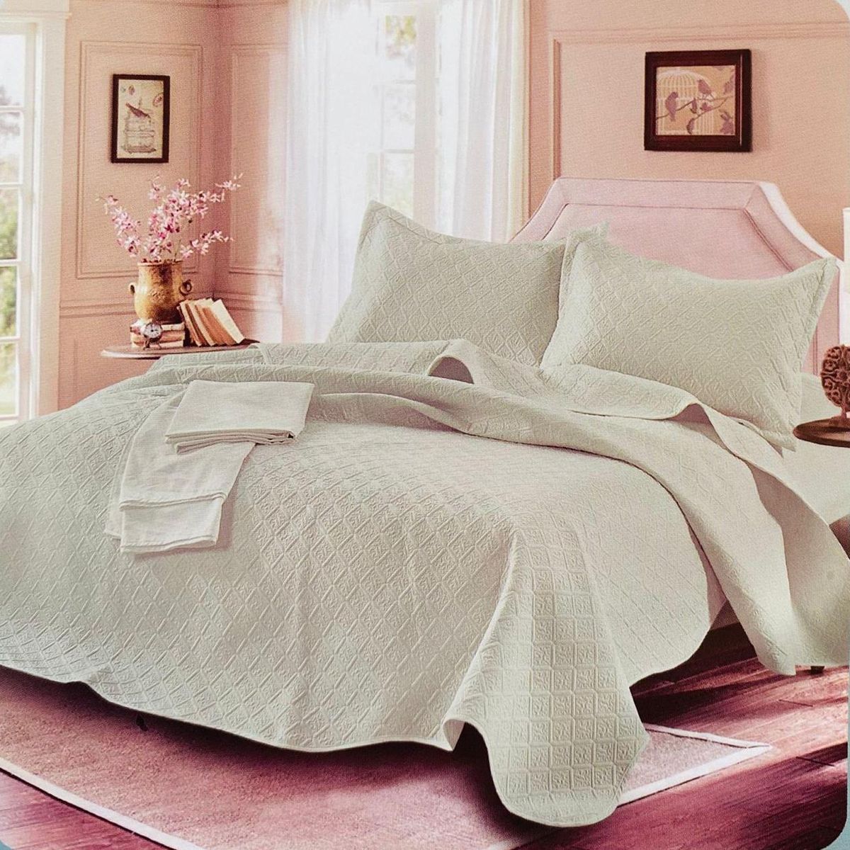 MINGDA - Set de Cubrecama QUEEN + Sabanas + Fundas 100% Algodón