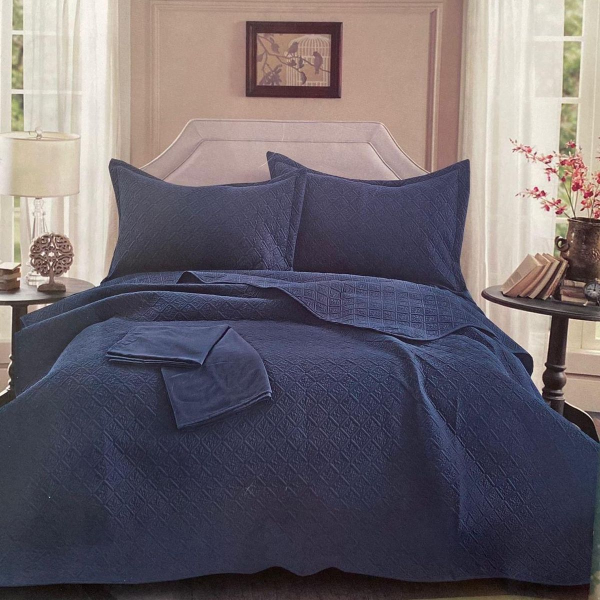 MINGDA - Set de Cubrecama QUEEN + Sabanas + Fundas 100% Algodón