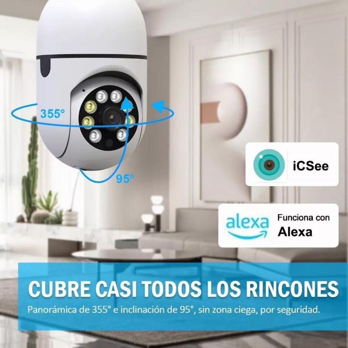 OEM - Camara De Seguridad con Forma de Foco Inteligente Con Vision Nocturna