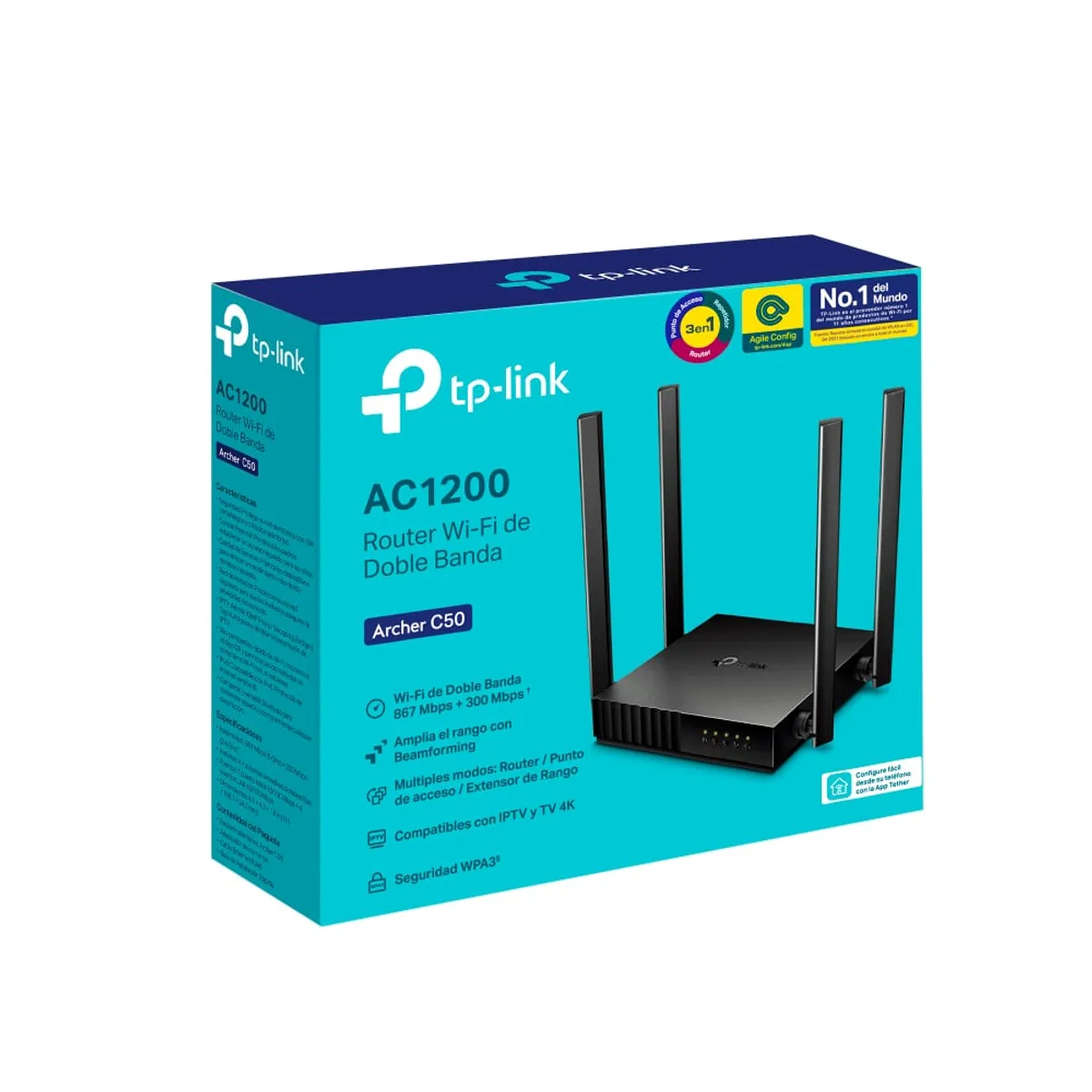 TP LINK - Router Wi-Fi de doble banda AC1200 tp-link archer c50