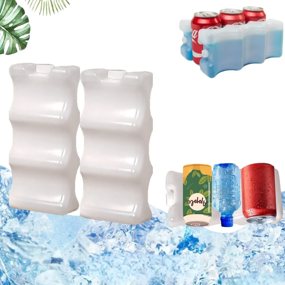 GENERICO - Bloques de Hielo con Gel para Botellas Bebidas 1Pack
