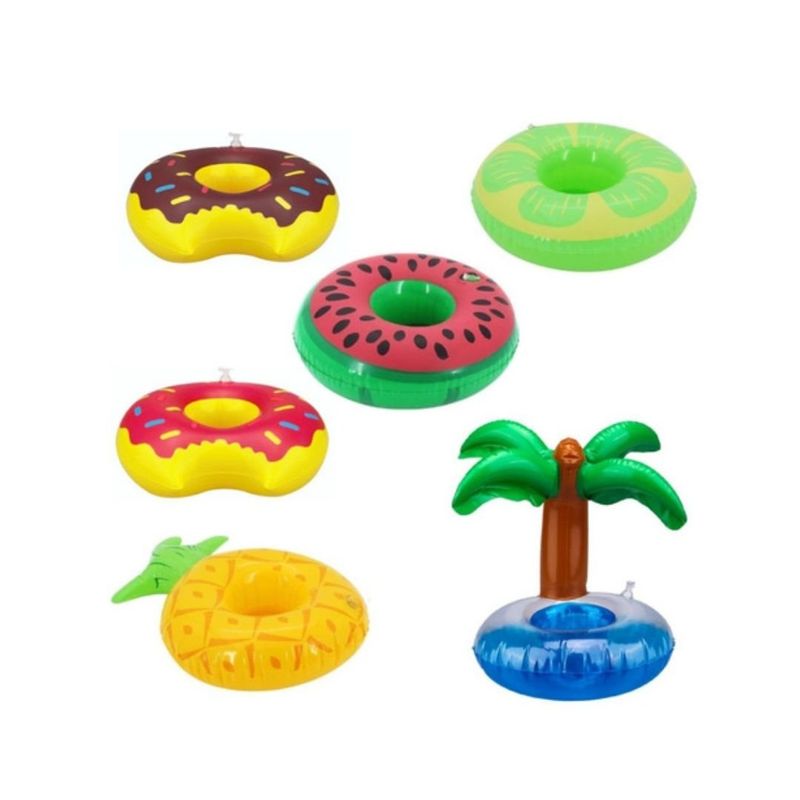GENERICO - PORTAVASO INFLABLE PARA PISCINA, PACK 3 UNIDAD, NIÑOS ADULTO
