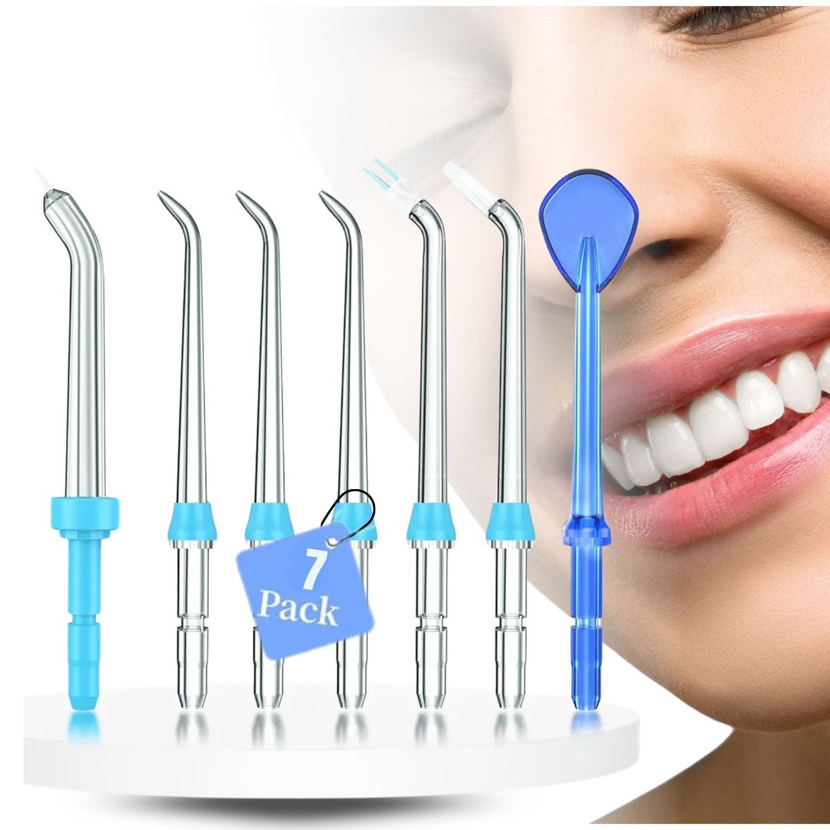 DAUER - KIT 7 Boquillas de Repuesto Irrigador Dental Limpieza Bucal