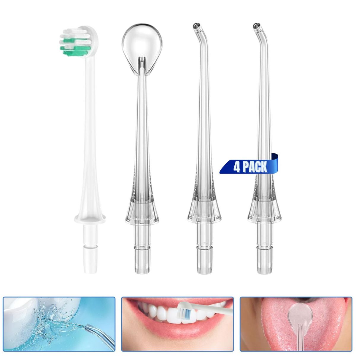 DAUER - KIT 4 Boquillas de Repuesto Irrigador Dental Limpieza Bucal