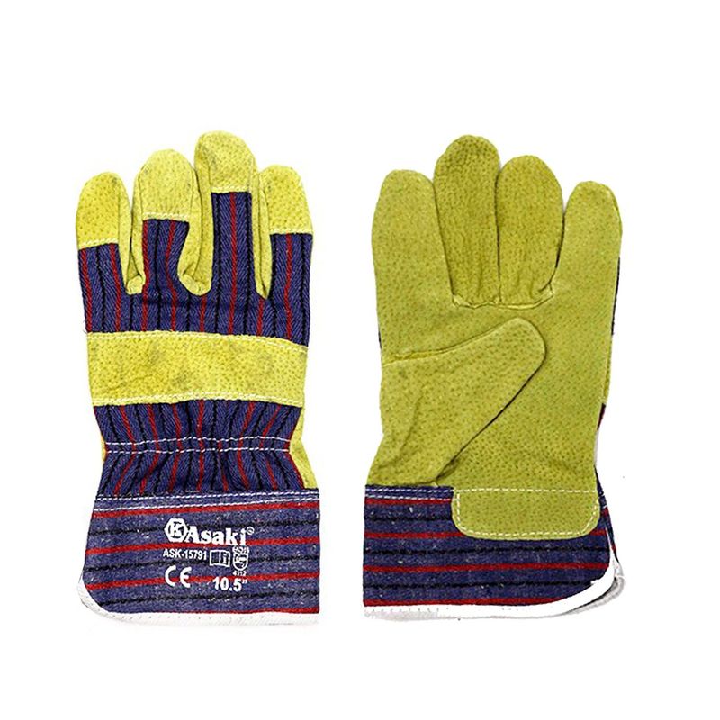 ASAKI - Guante para Metalmecánica 10 Carnaza con Lona