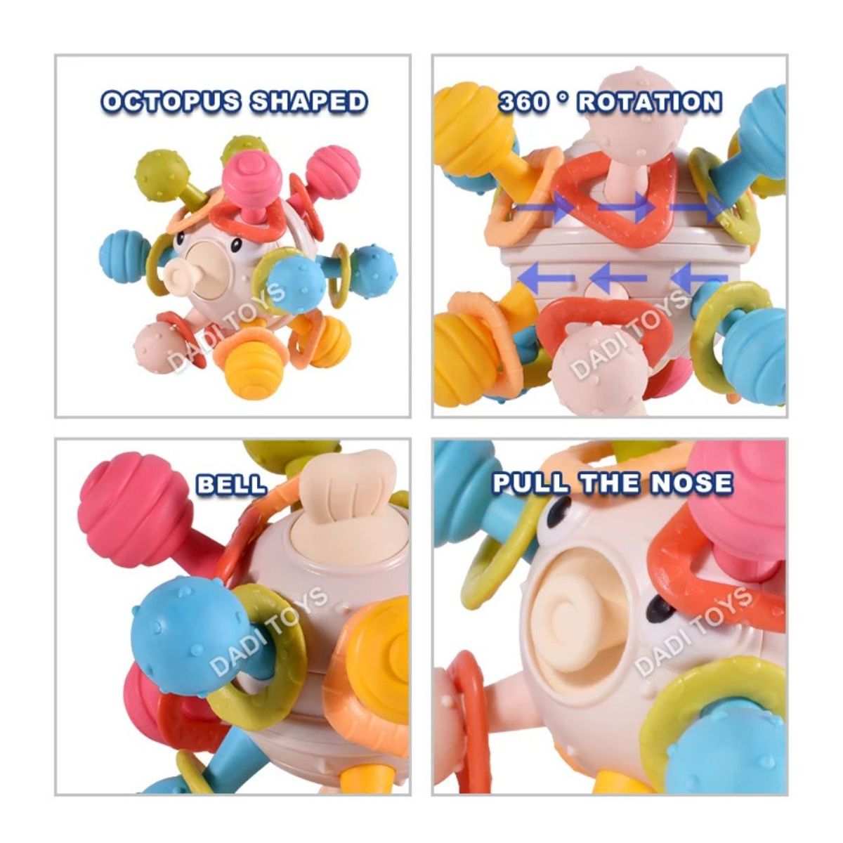 GENERICO - Juguete Sonajero Sensorial Montessori con Ojitos para Bebé