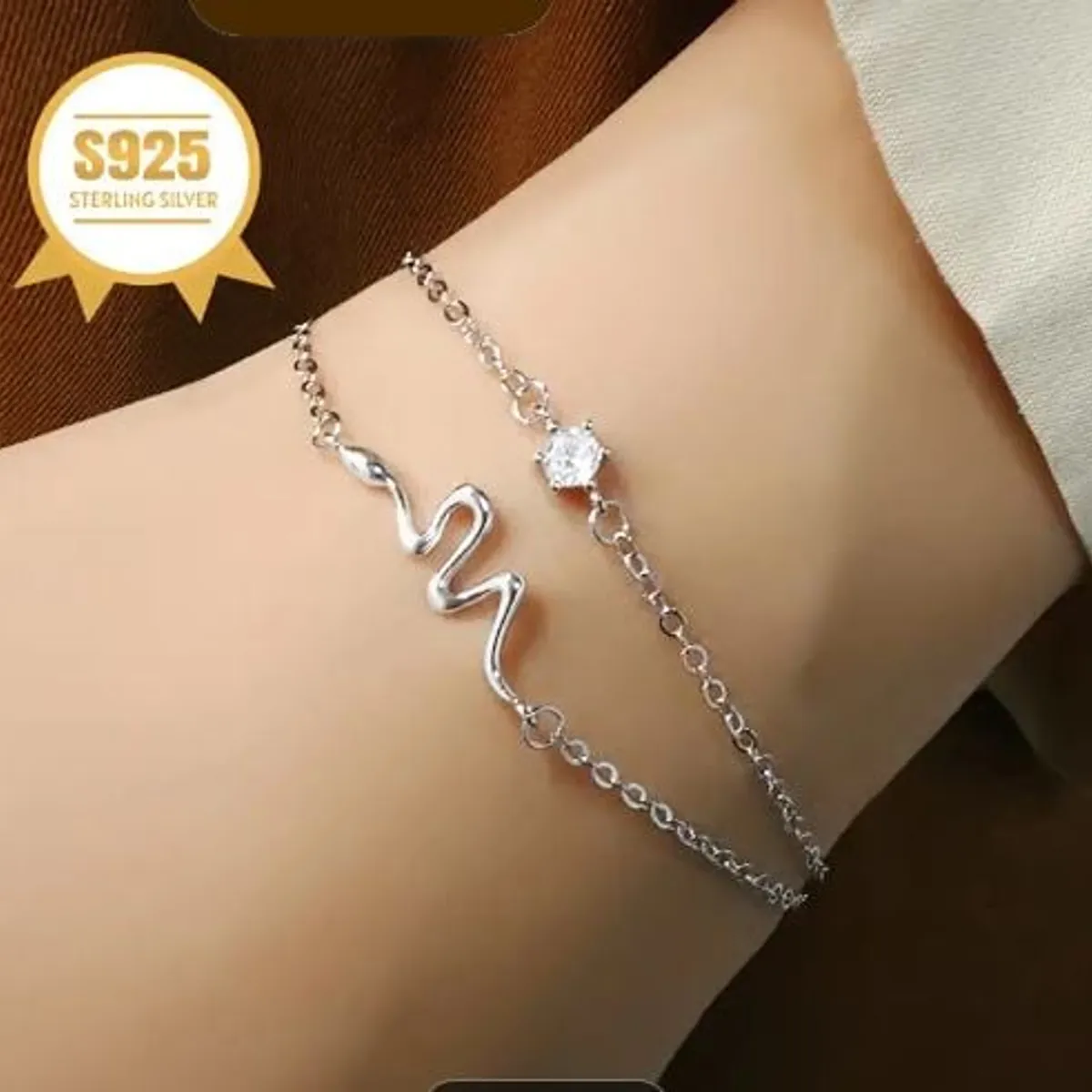 GENERICO - PULSERA DE SERPIENTE DE DOBLE CAPA HIPOALERGÉNICA 925