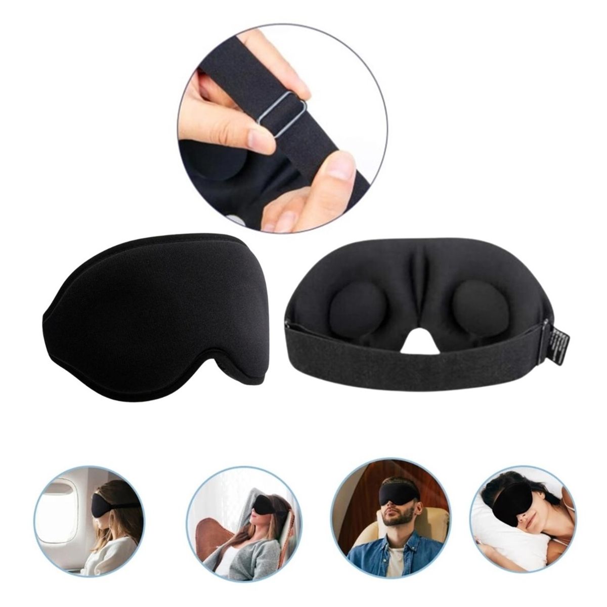 GENERICO - Antifaz 3D para Dormir con Correa Ajustable Unisex