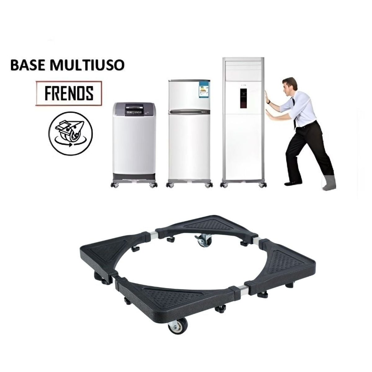 GENERICO - Base Rodante Para Transportar Lavadora Refrigeradora y Muebles