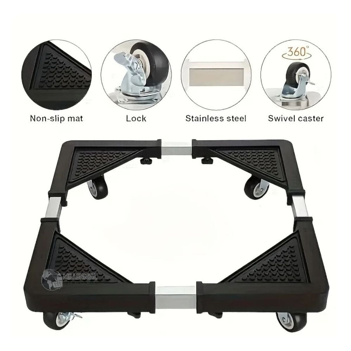 GENERICO - Base Rodante Para Transportar Lavadora Refrigeradora y Muebles