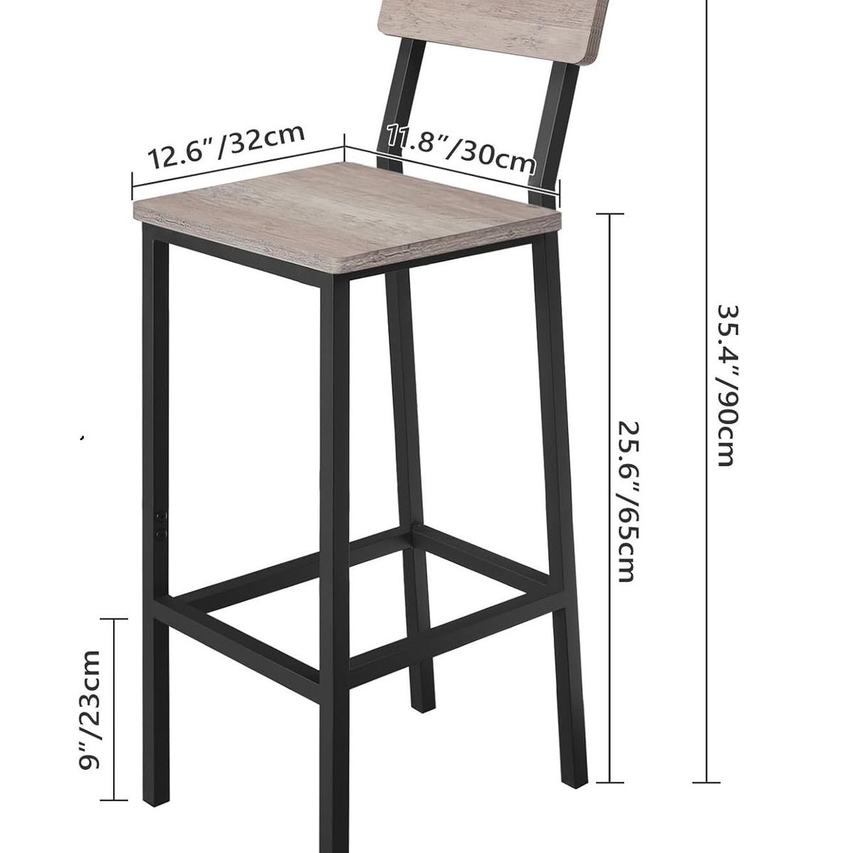GENERICO - Silla de bar o cocina modelo industrial nacar 30x32x90 cm altura