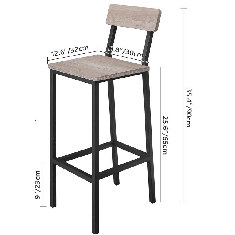 GENERICO - Silla de bar o cocina modelo industrial nacar 30x32x90 cm altura