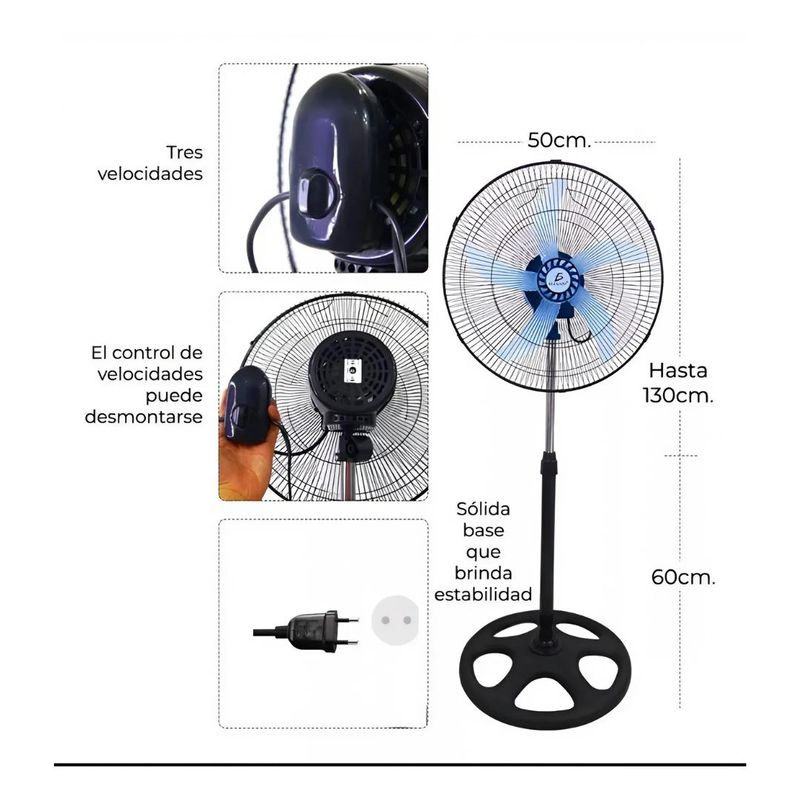GENERICO - Ventilador Grande18 Pulgadas 3 En 1 Confort Total