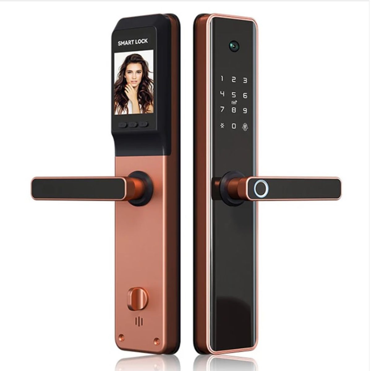 MADTRONIX - Cerradura Inteligente C Camara Huella Smartlife Tuya - Bronce