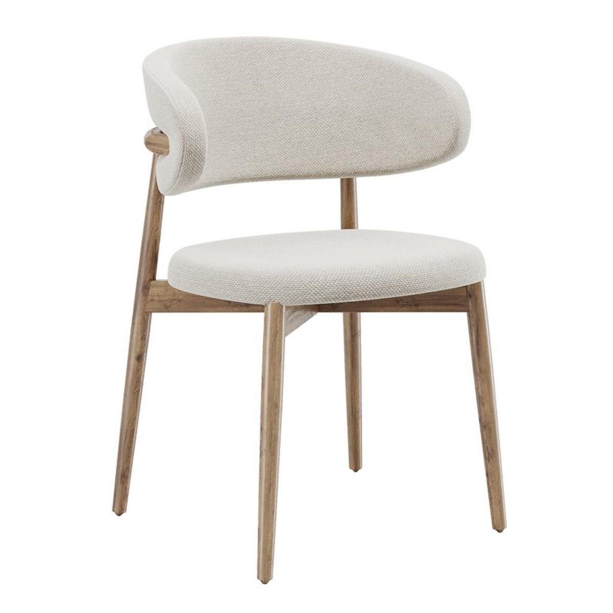 GENERICO - Juego de Comedor Circular Clarens 4 Sillas - Marrón y Beige