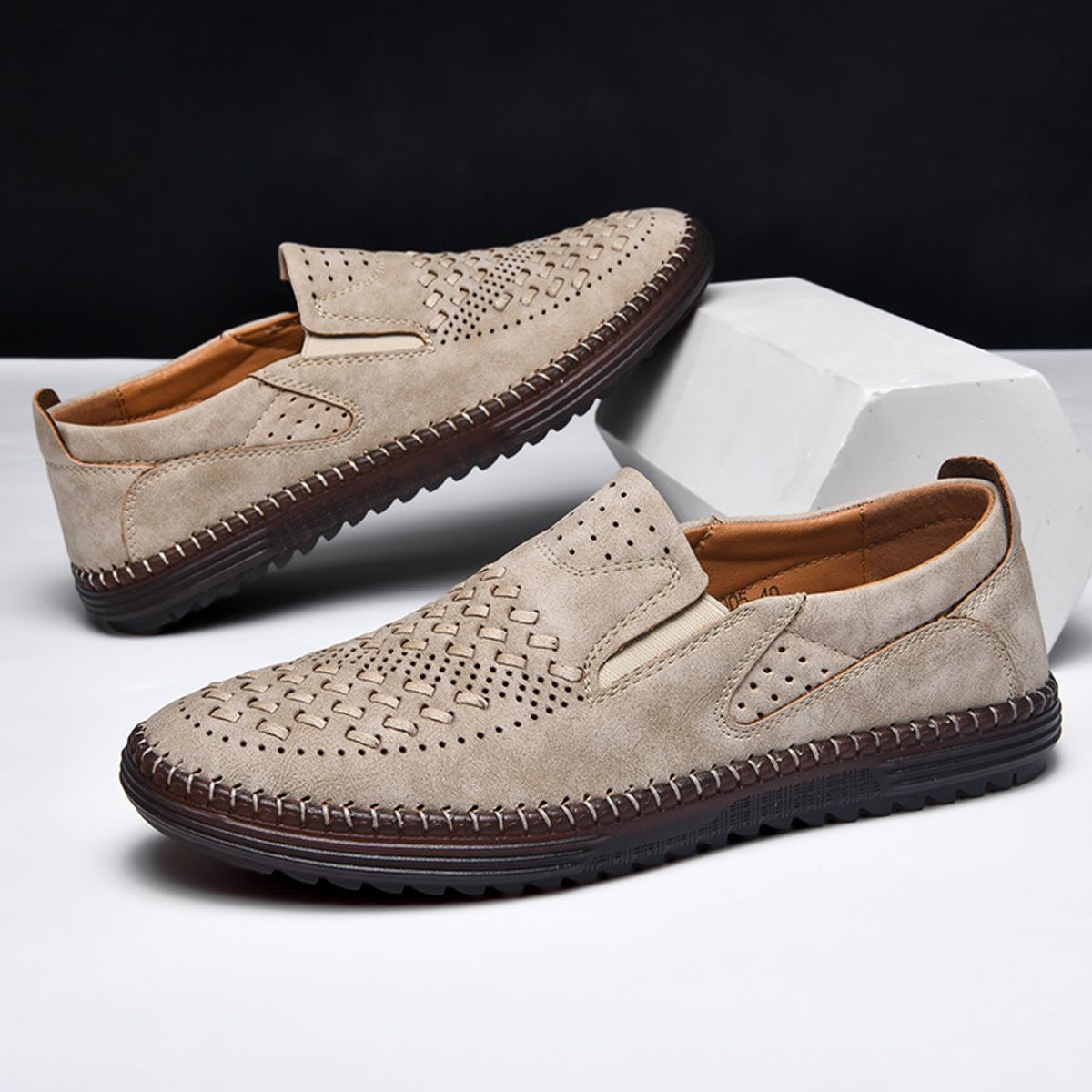 BLWOENS - Zapatos casuales para hombres - Beige