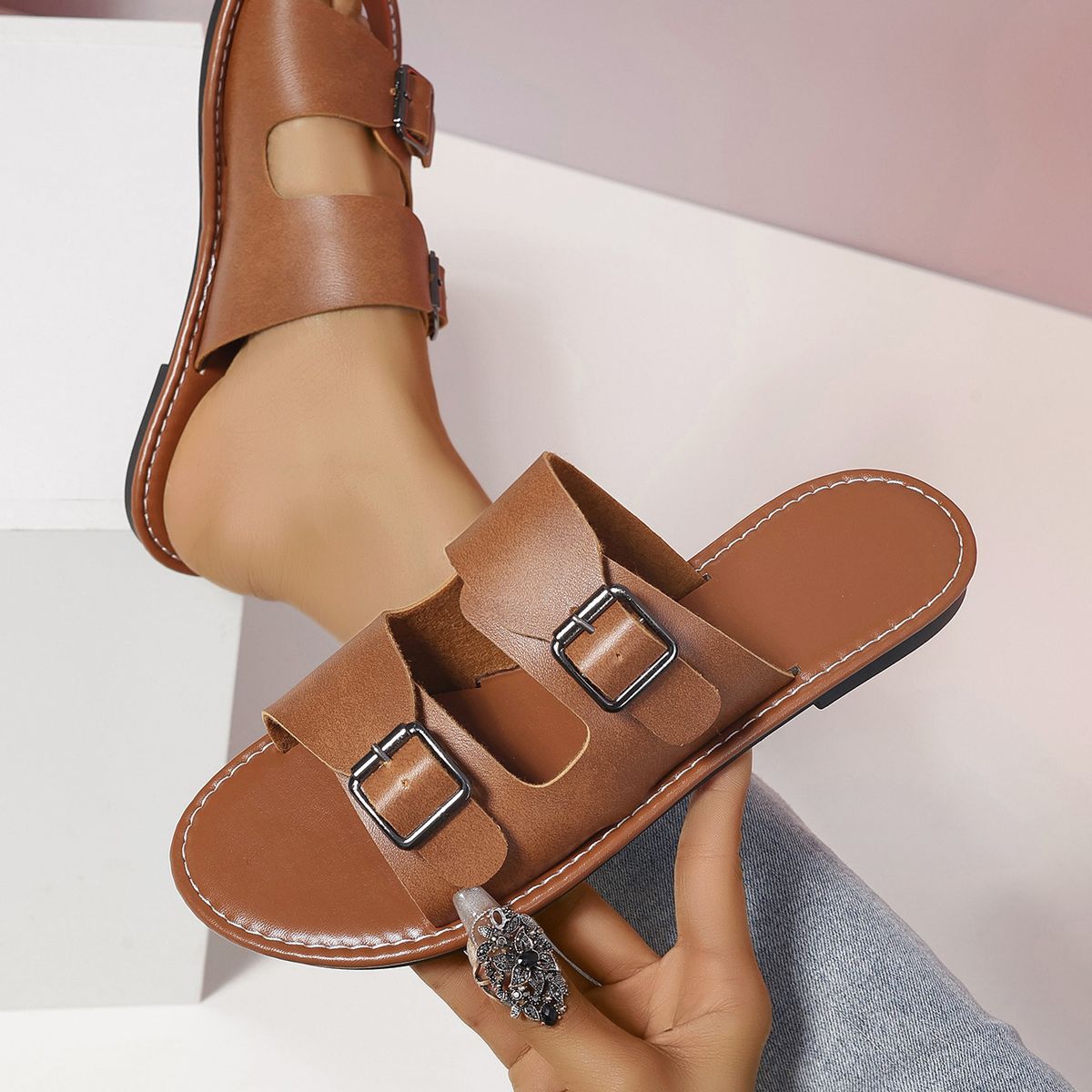 BLWOENS - Zapatillas de verano para mujeres - Marrón