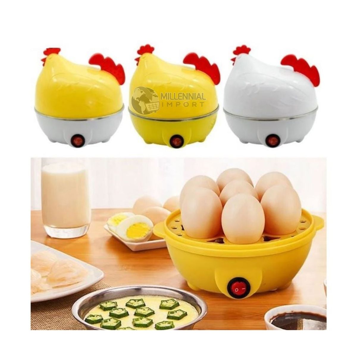 GENERICO - Hervidor De Huevos Forma De Gallina 1 A 7 Huevos