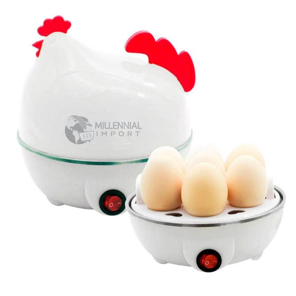 GENERICO - Hervidor De Huevos Forma De Gallina 1 A 7 Huevos