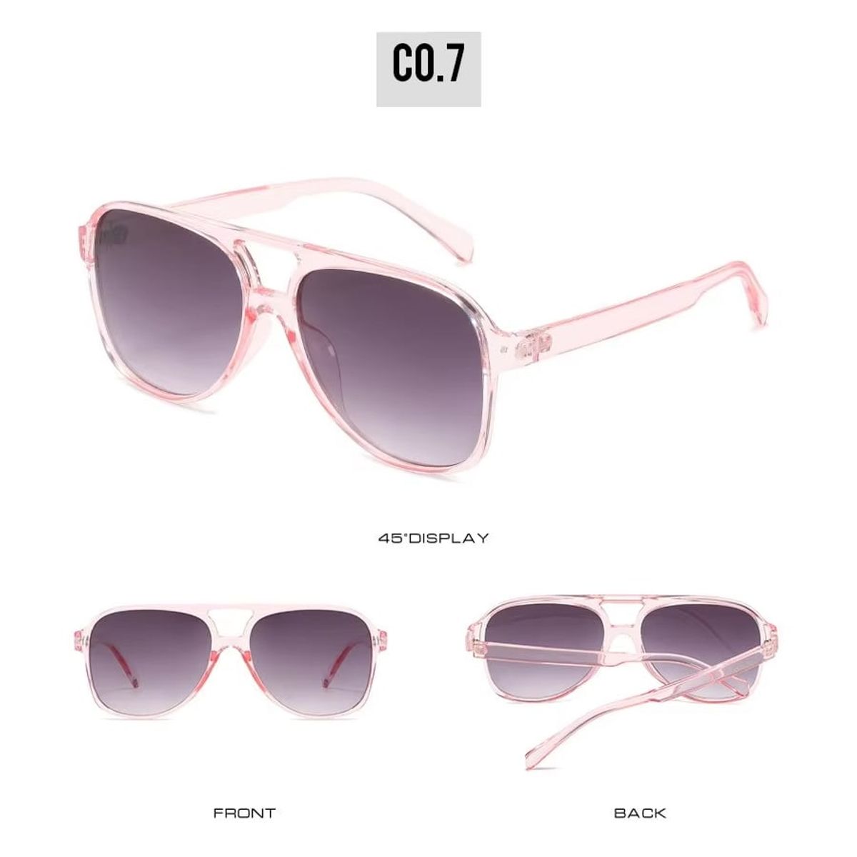 GENERICO - LENTES MUJER POLARIZADOS RETRO PROTECCIÓN SOL UV 400 ROSADO