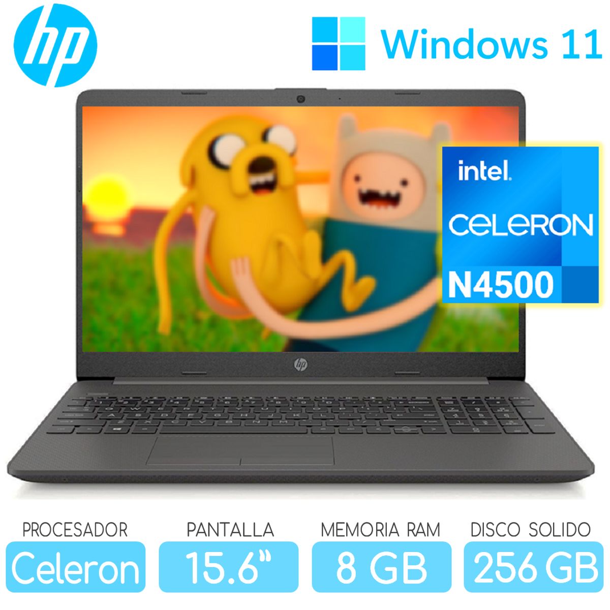 HP - Laptop HP Celeron N4500 SSD 256gb RAM 8gb Pant.15.6 HD Windows 250 G9