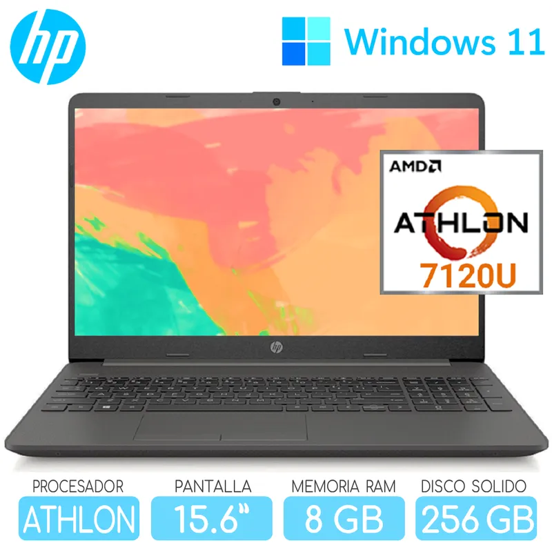 HP - Laptop HP ATHLON 7120U SSD 256gb RAM 8gb Pant.15.6 HD Windows 255 G10