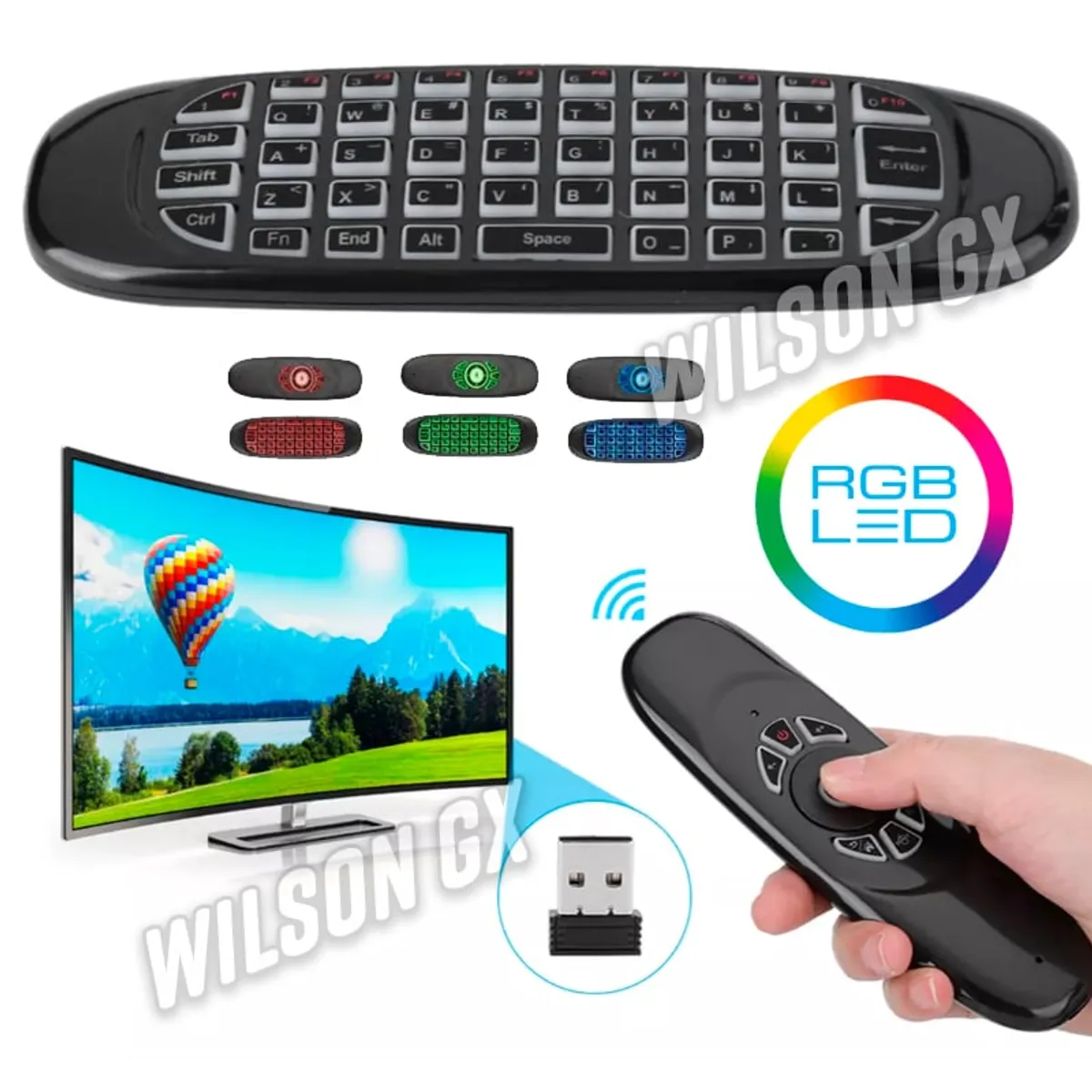 GENERICO - Control air mouse teclado inalambrico para android tv box smart tv