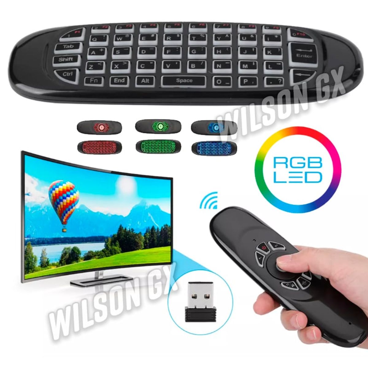 GENERICO - Control air mouse teclado inalambrico para android tv box smart tv