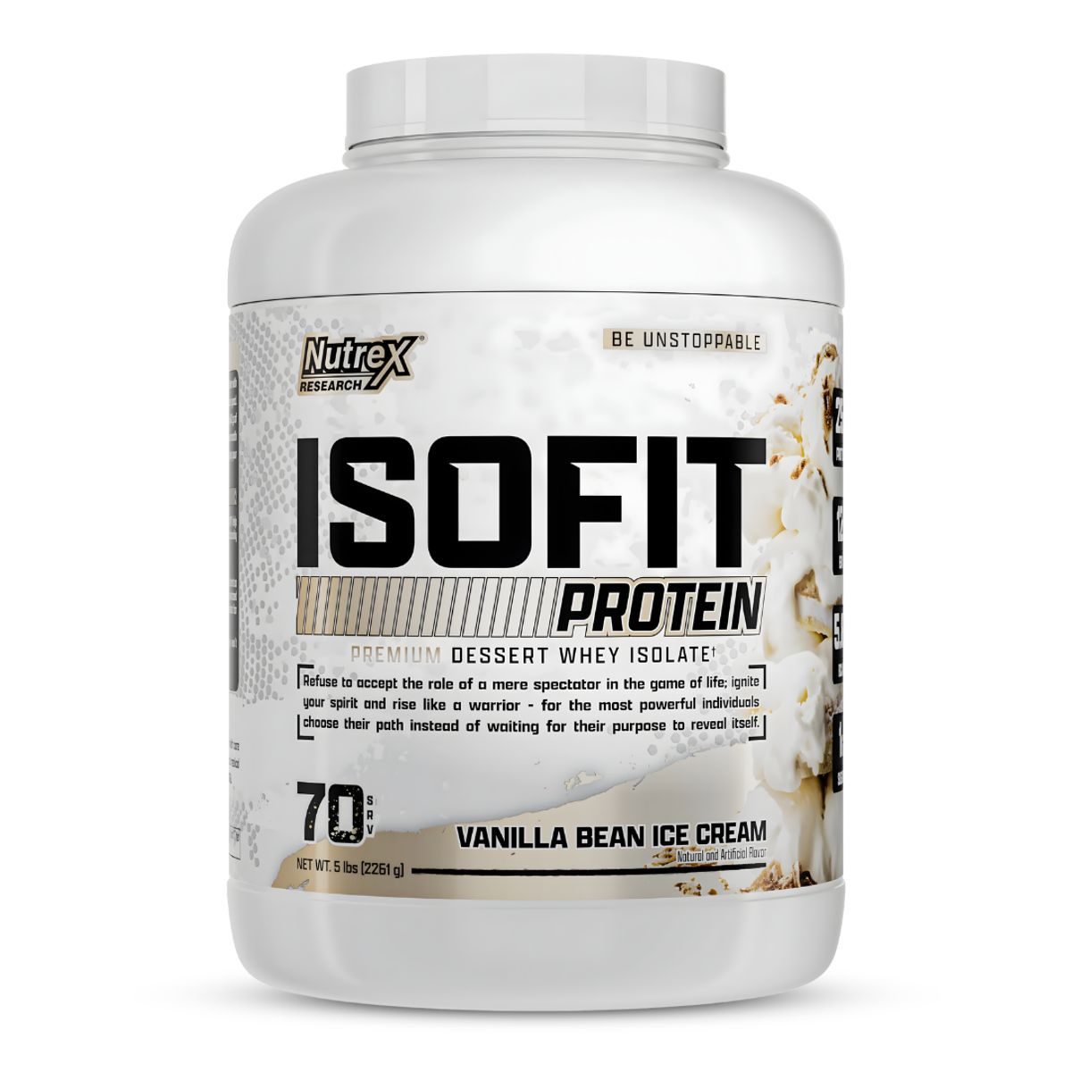 NUTREX RESEARCH - Proteina Isolatada ISOFIT Nutrex Research 5 LB - Vainilla Bean Ice Cream
