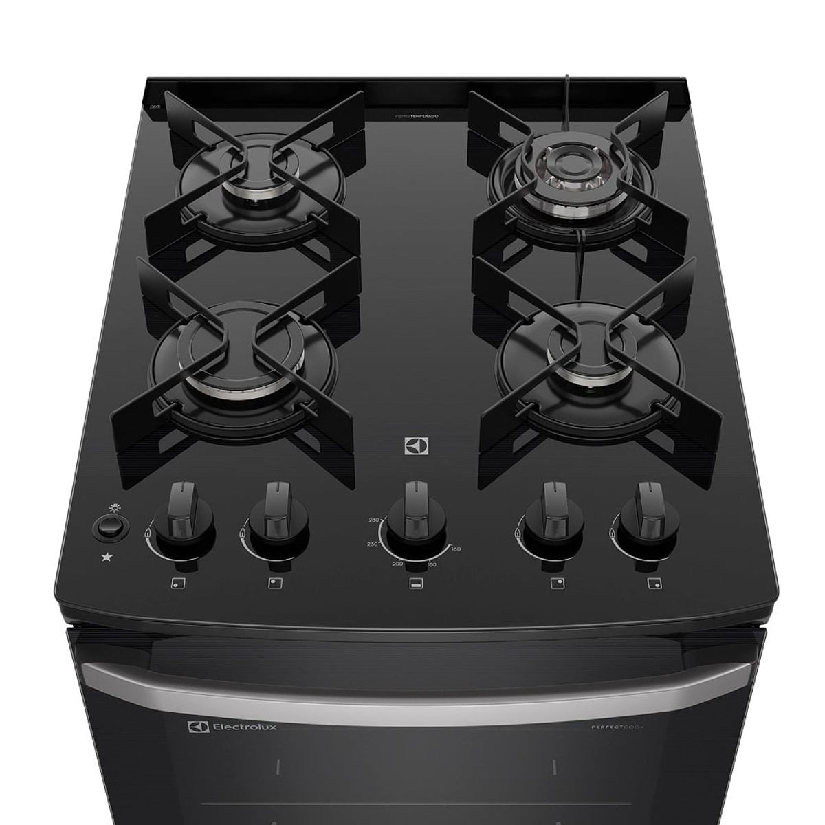 ELECTROLUX - Cocina 4 Quemadores Negro con Mesa de Vidrio Electrolux (FE4GPR)