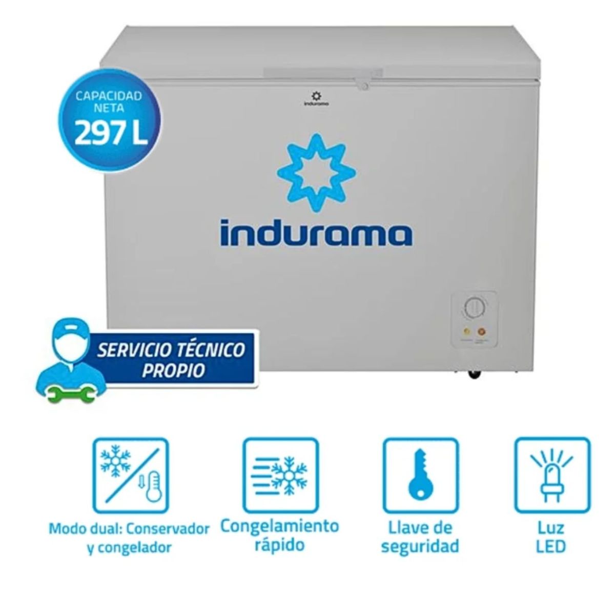 INDURAMA - CONGELADORA INDURAMA 297LT CI-320GR