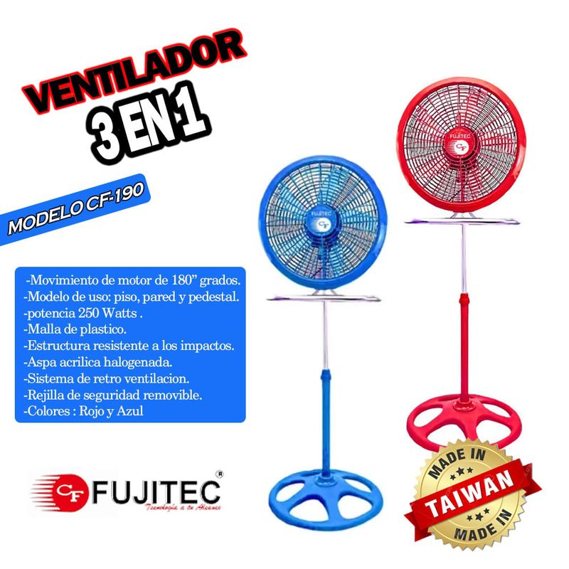 FUJITEC - Ventilador Fujitec CF-190 de 18 pulagadas y 250 Wats